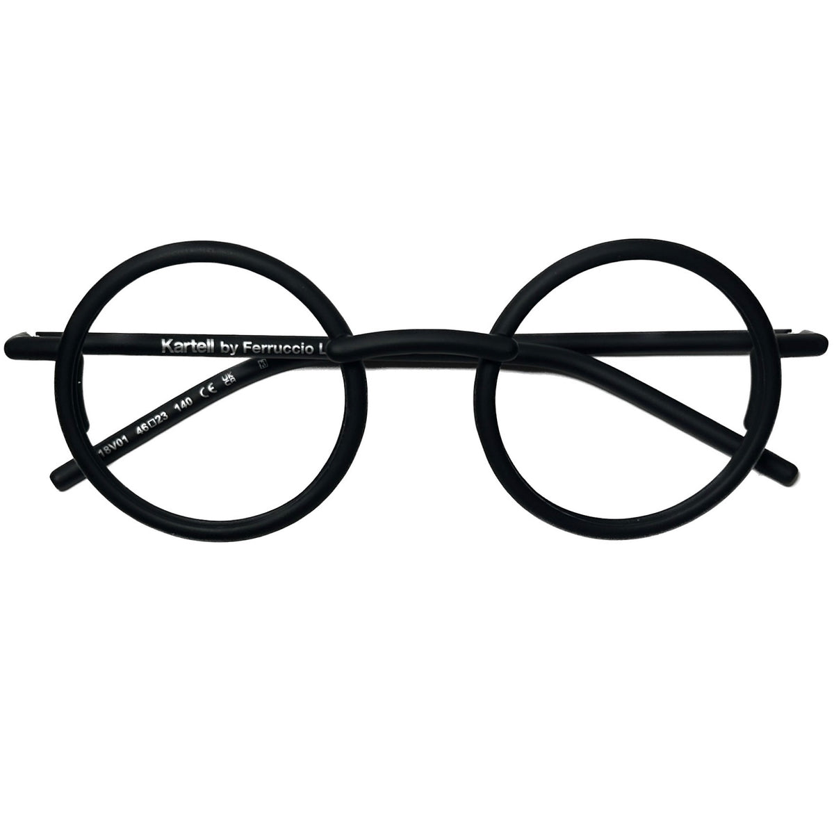 Kartell KL018V01 Round Eyeglasses Frames in Black -  Authentic New