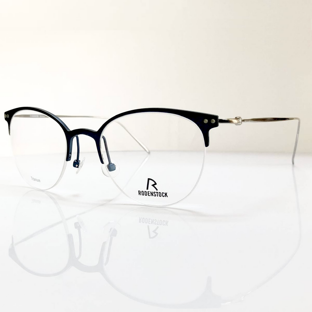 RODENSTOCK R7085 D Unisex Eyeglasses Frames in Dark Blue/Silver - Authentic New