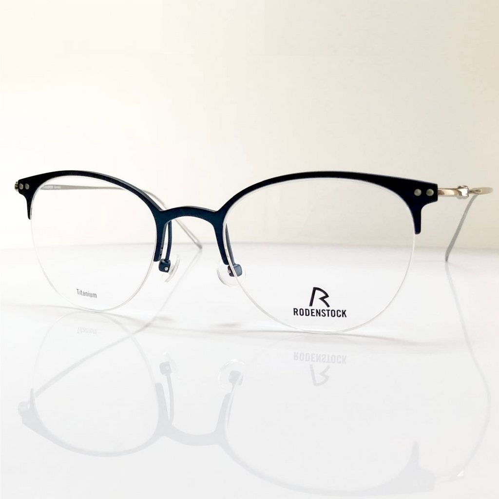 RODENSTOCK R7085 D Unisex Eyeglasses Frames in Dark Blue/Silver - Authentic New