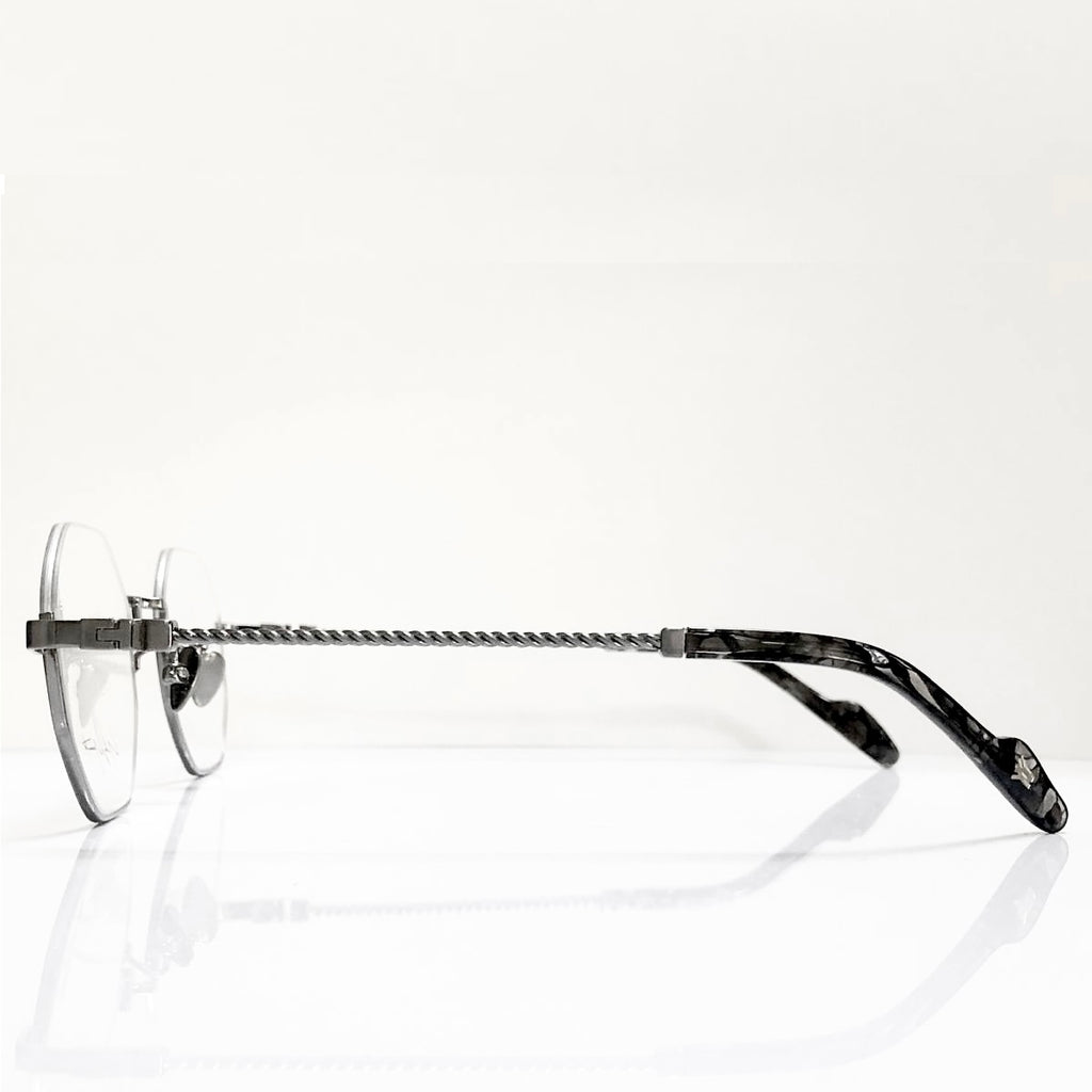 Yohji Yamamoto YY19-0030-3 Men's Eyeglasses Frame in Antique Silver - Authentic New