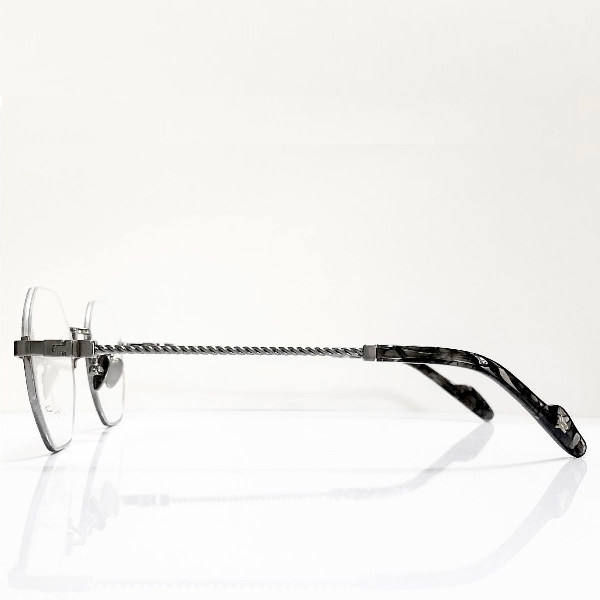 Yohji Yamamoto YY19-0030-3 Men's Eyeglasses Frame in Antique Silver - Authentic New