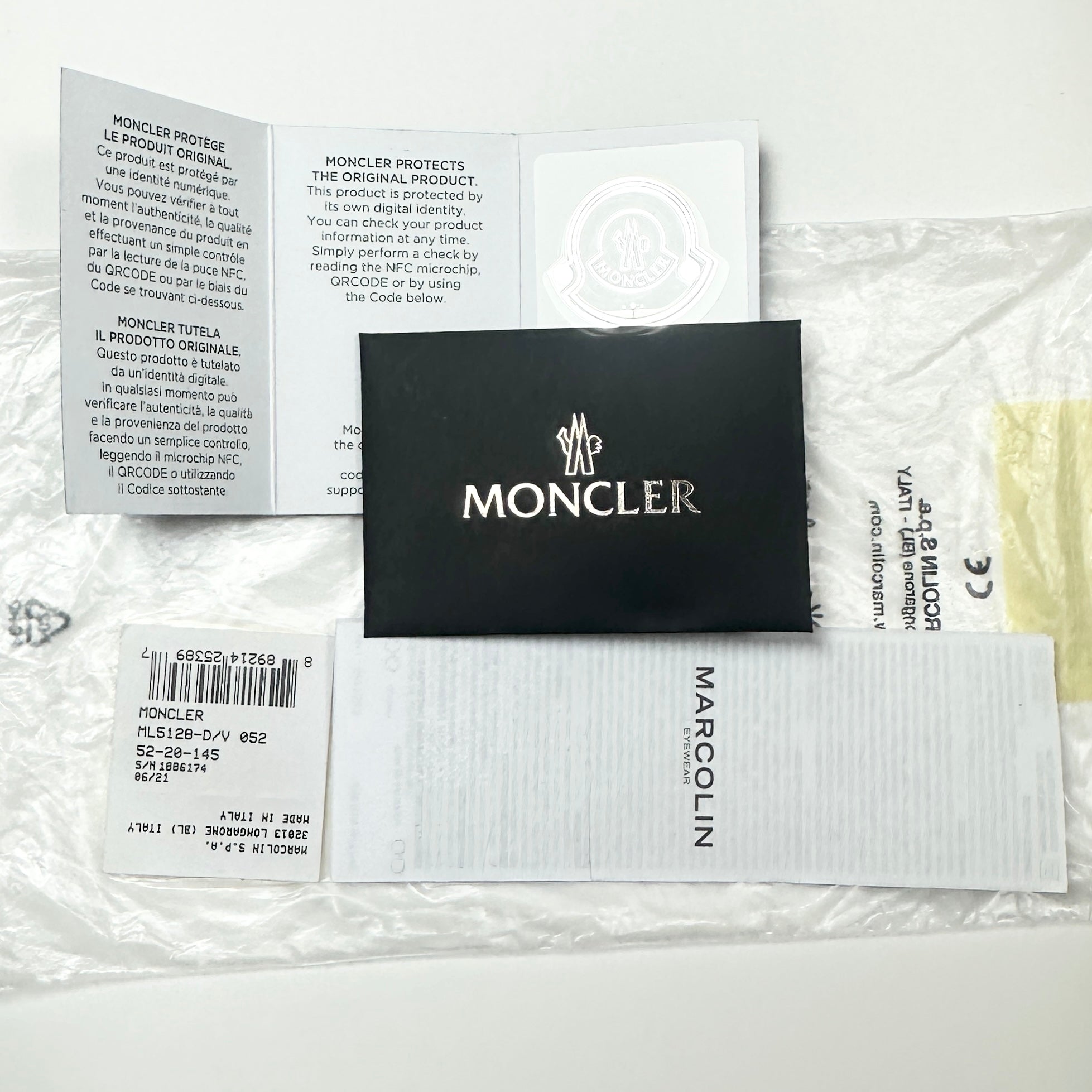 Moncler ML5128 V052 Unisex Eyeglasses Frame in Havana/Gold - Authentic New