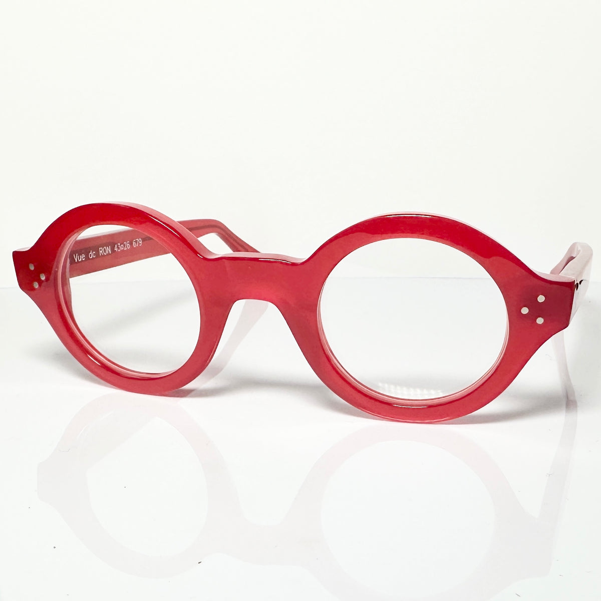 VUE DC RON 679 Round Eyeglasses Frame in Red - Authentic New