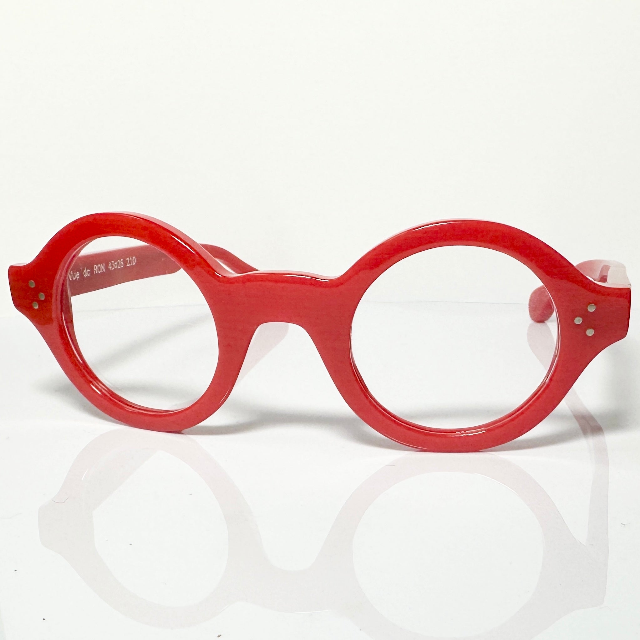 VUE DC RON Round Eyeglasses Frame in Red - Authentic New