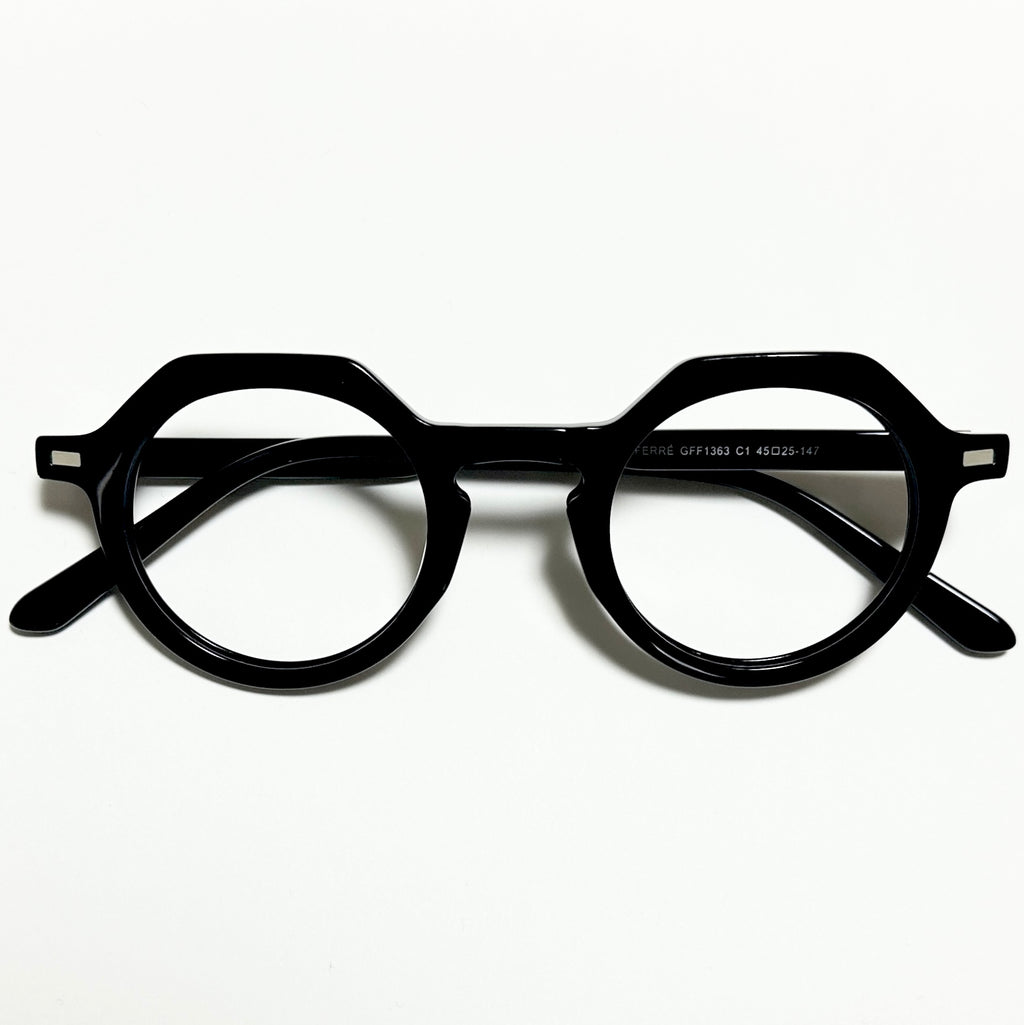 Gianfranco Ferré GFF 1363 Crown Panto Eyeglasses Frames in Black  -Authentic New