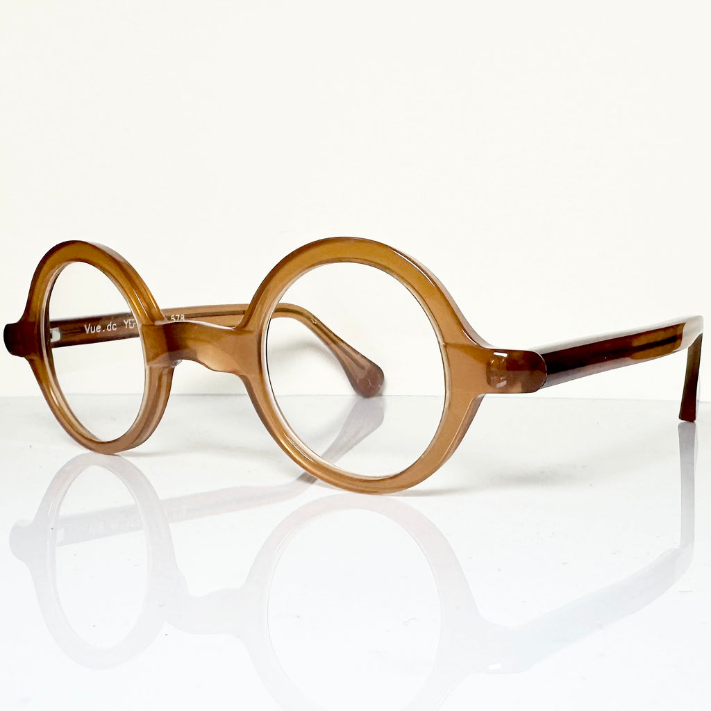 VUE DC YEP 578 Unisex Eyeglasses Frame in Dark Camel - Authentic New