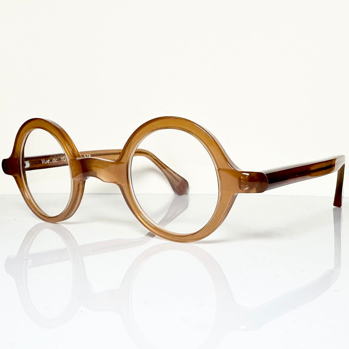 VUE DC YEP 578 Unisex Eyeglasses Frame in Dark Camel - Authentic New