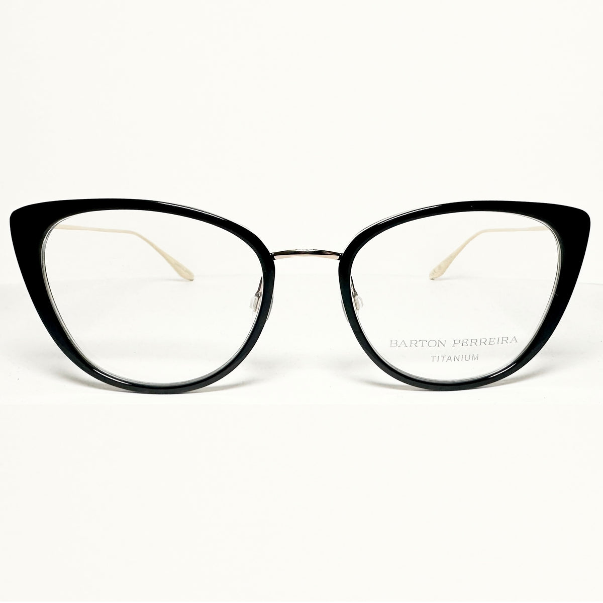 Barton Perreira ENDORA BLA/GOL Cat-eye Eyeglasses Titanium New Authentic With Case