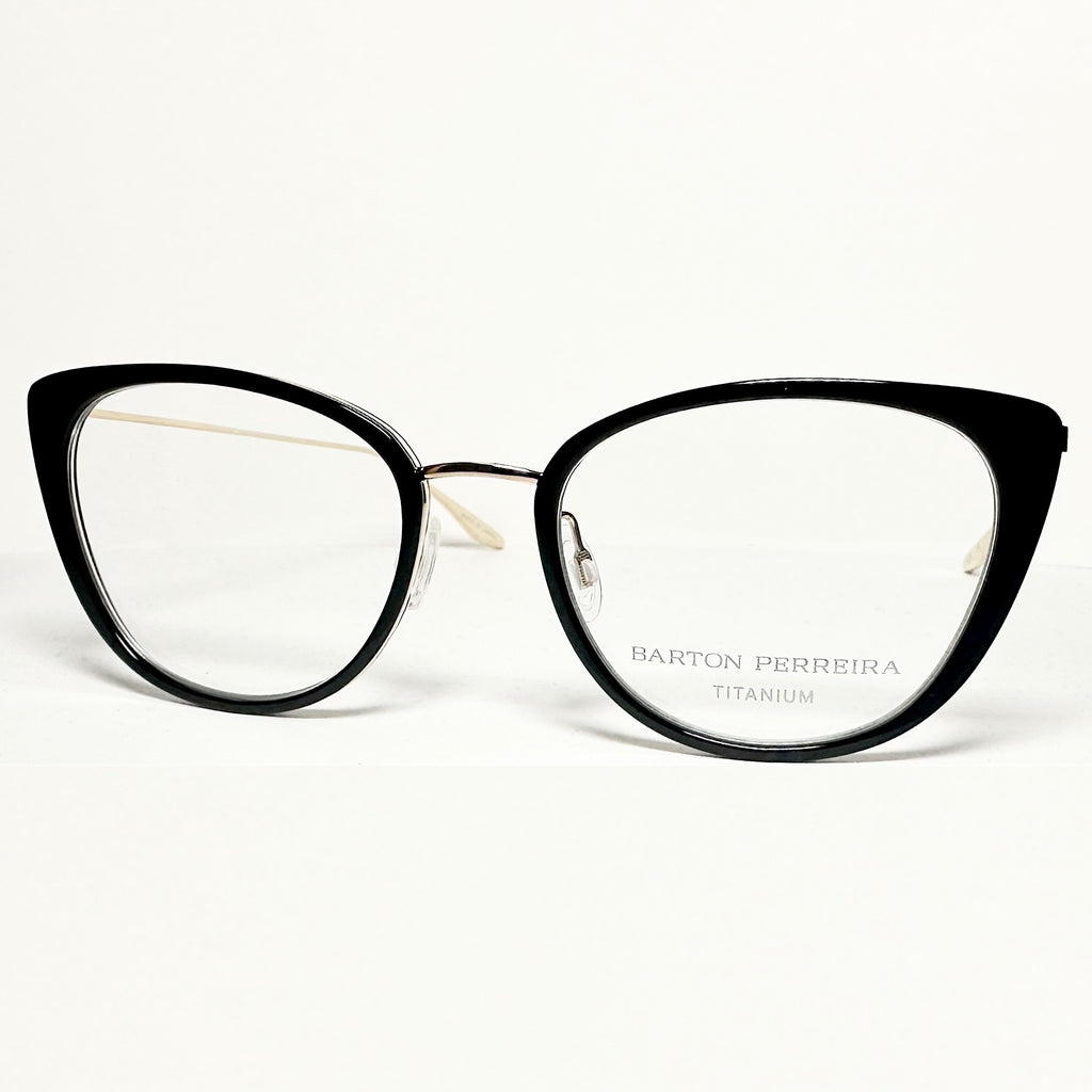 Barton Perreira ENDORA BLA/GOL Cat-eye Eyeglasses Titanium New Authentic With Case