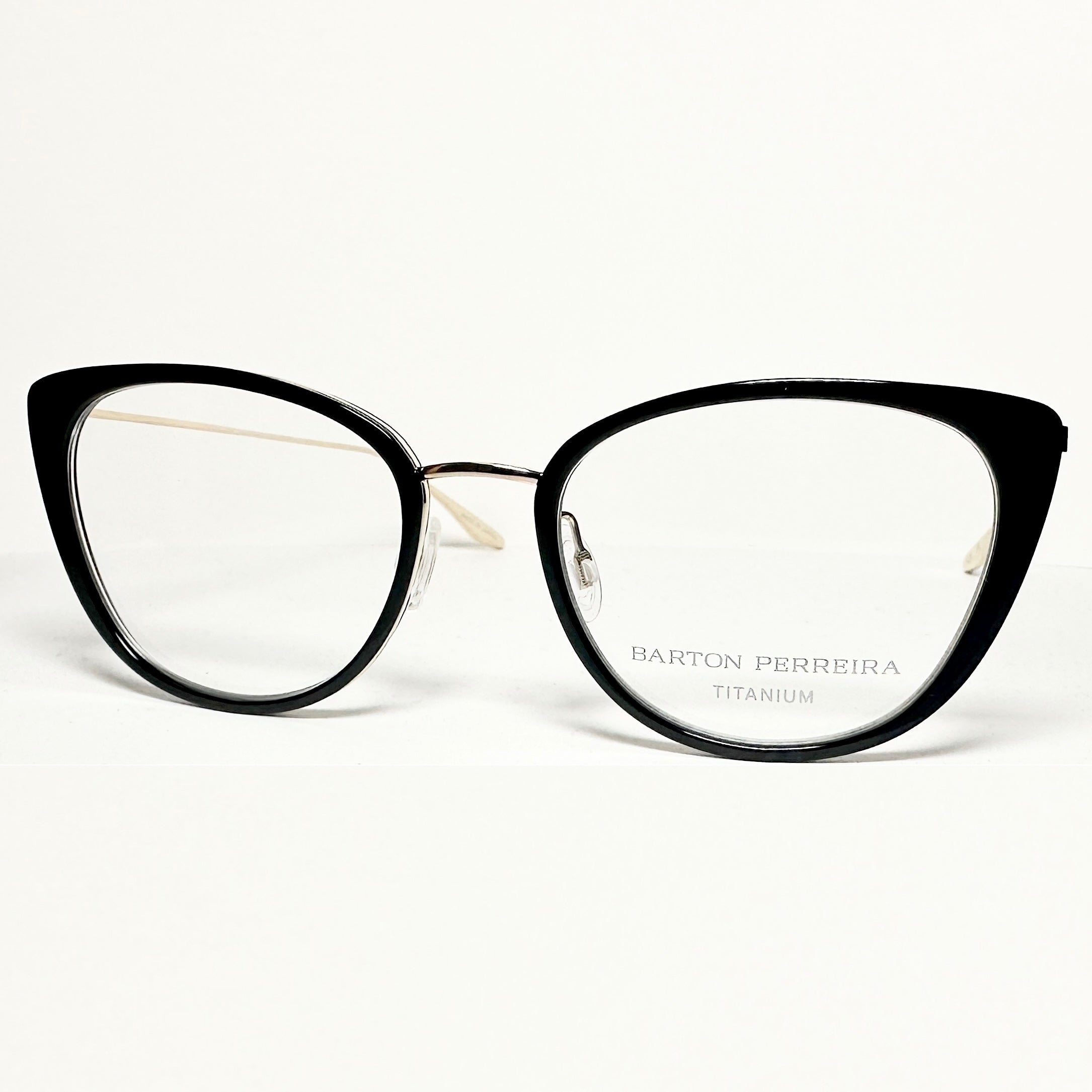Barton Perreira ENDORA BLA/GOL Cat-eye Eyeglasses Titanium New Authentic With Case
