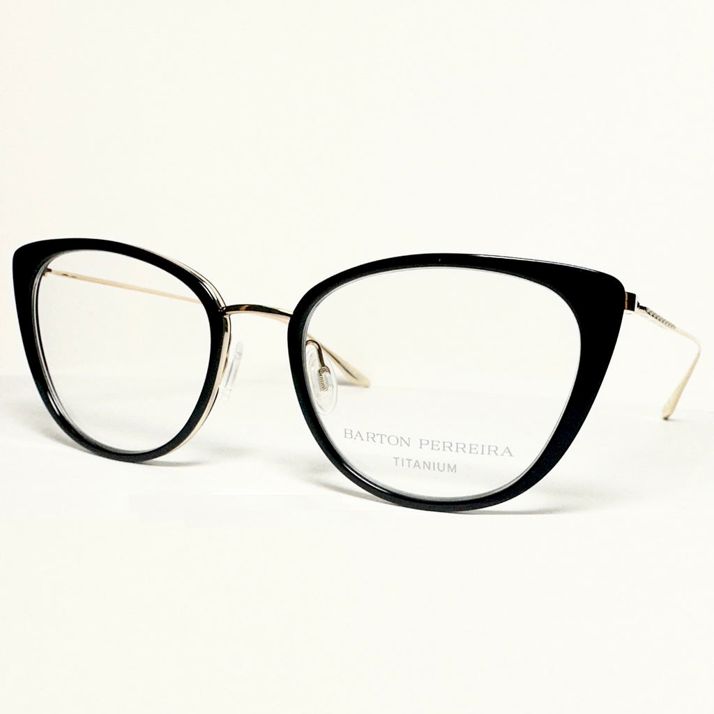 Barton Perreira ENDORA BLA/GOL Cat-eye Eyeglasses Titanium New Authentic With Case
