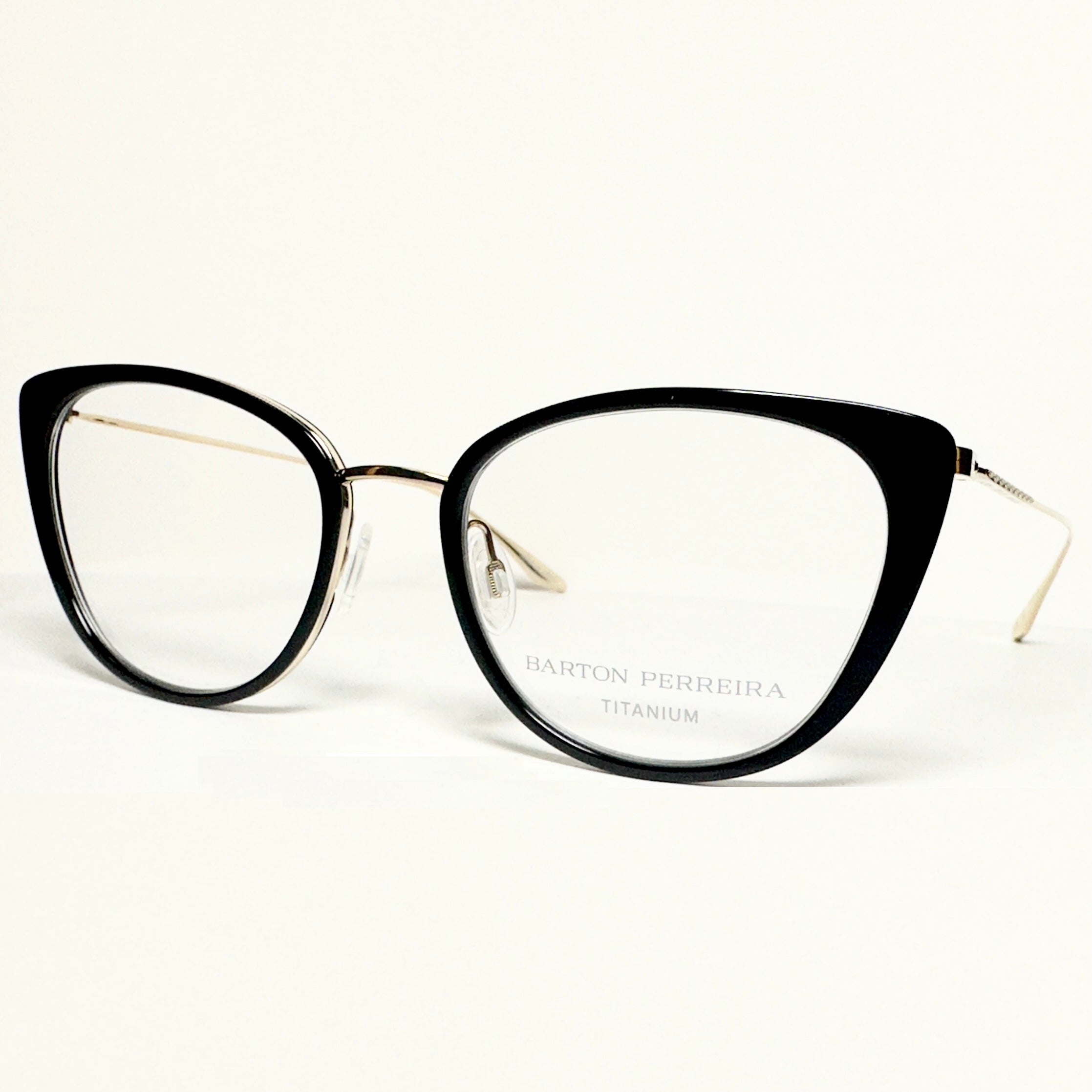 Barton Perreira ENDORA BLA/GOL Cat-eye Eyeglasses Titanium New Authentic With Case