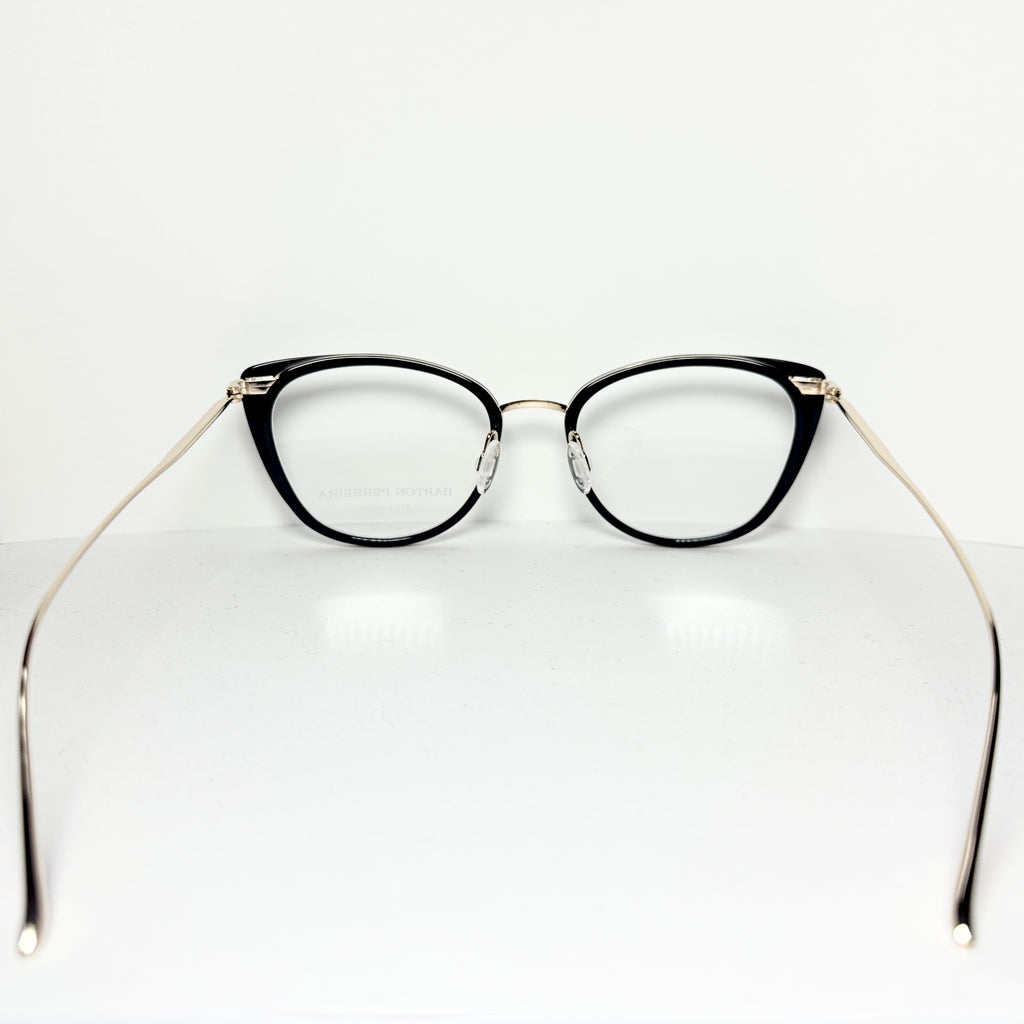 Barton Perreira ENDORA BLA/GOL Cat-eye Eyeglasses Titanium New Authentic With Case