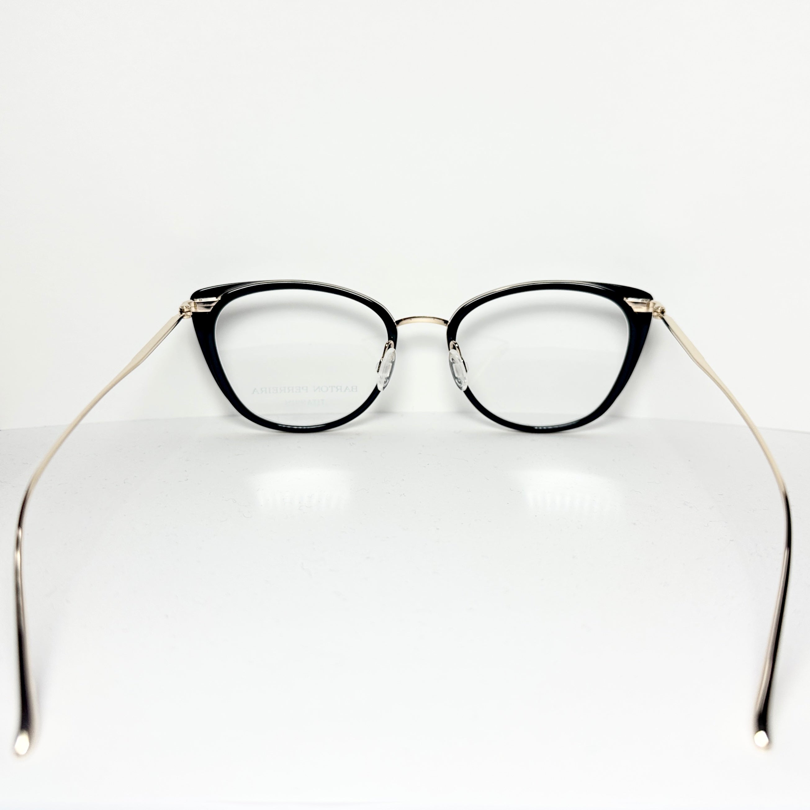 Barton Perreira ENDORA BLA/GOL Cat-eye Eyeglasses Titanium New Authentic With Case