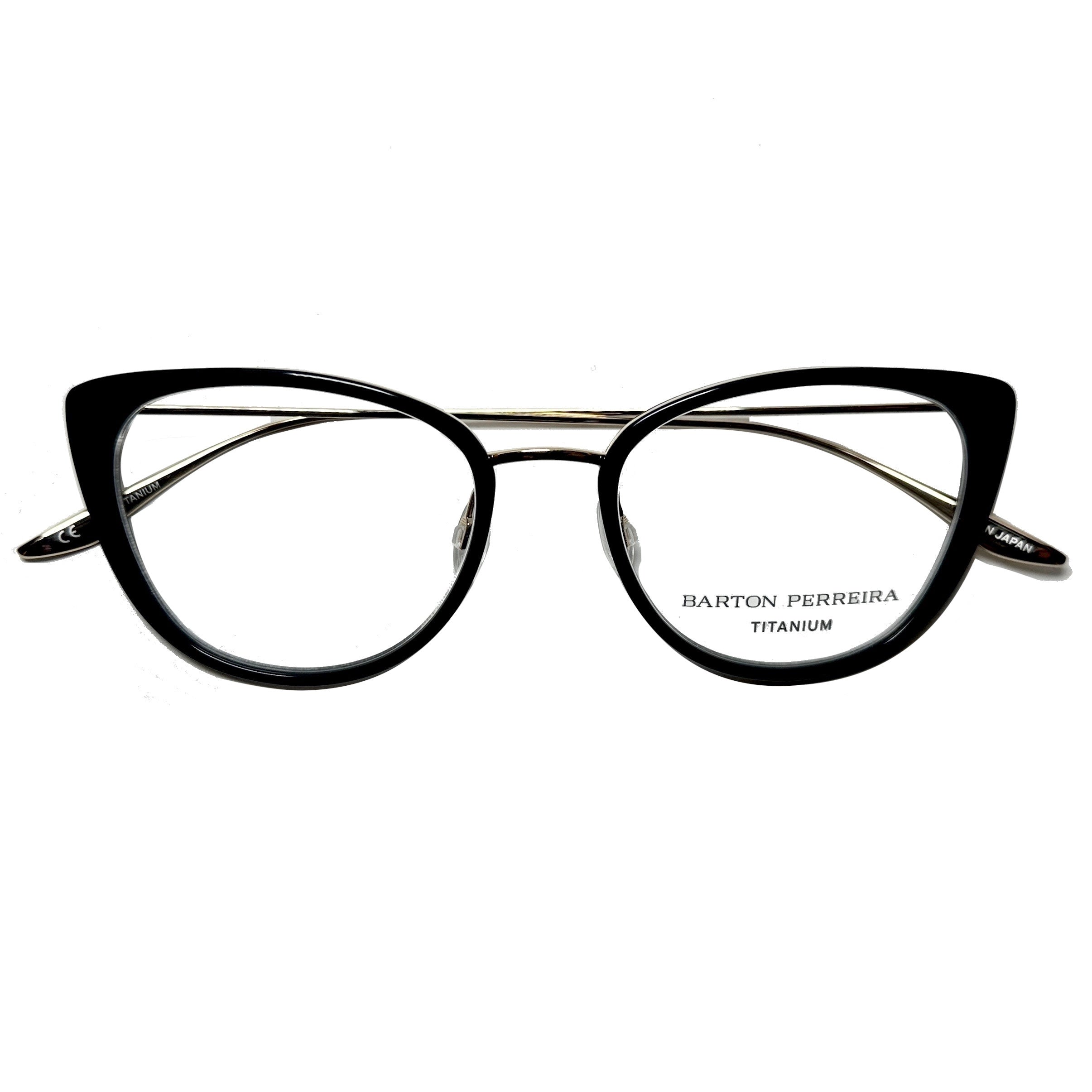 Barton Perreira ENDORA BLA/GOL Cat-eye Eyeglasses Titanium New Authentic With Case