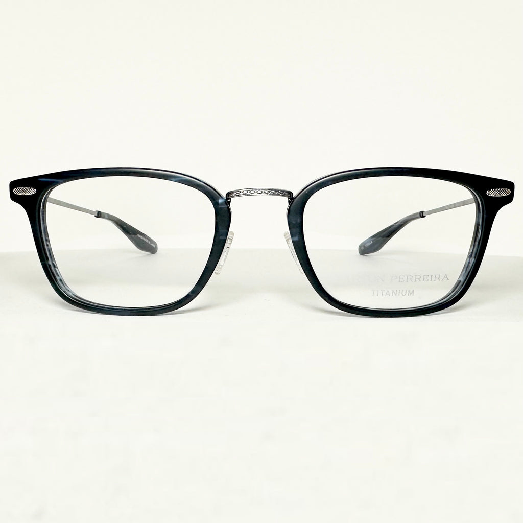 Barton Perreira CLEAVER Men's Eyeglasses Frame in Midnight/Pewter - Authentic New