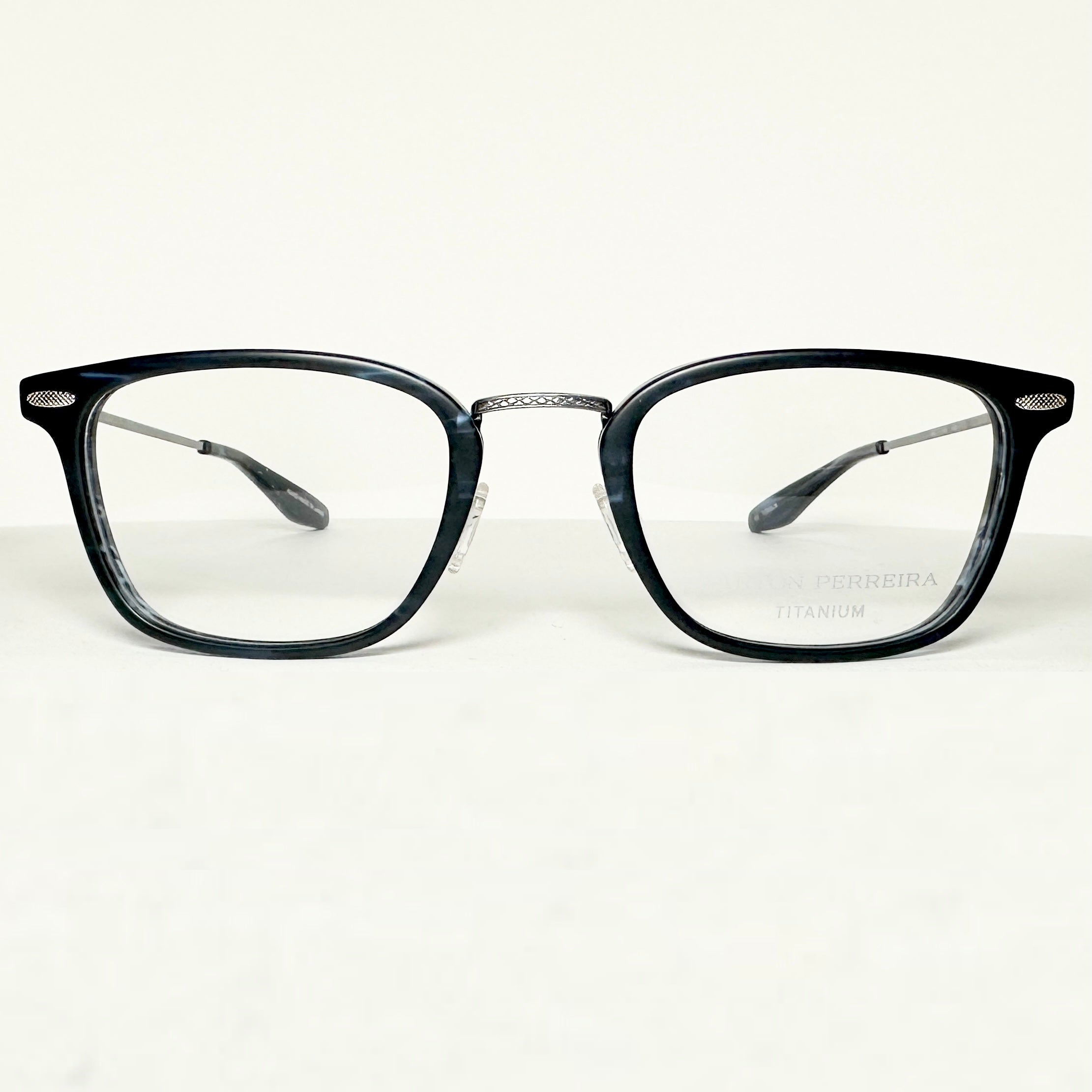 Barton Perreira CLEAVER Men's Eyeglasses Frame in Midnight/Pewter - Authentic New