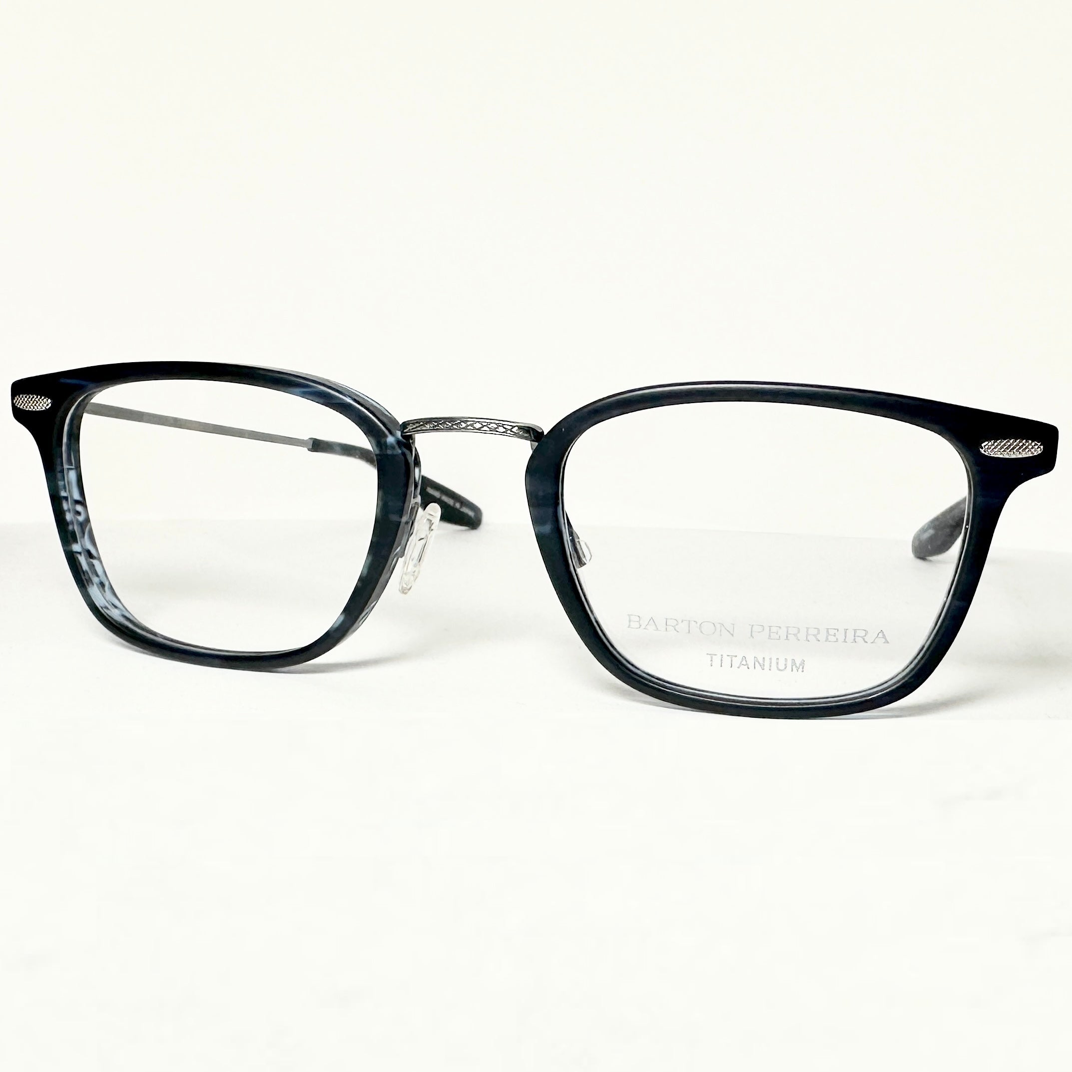 Barton Perreira CLEAVER Men's Eyeglasses Frame in Midnight/Pewter - Authentic New
