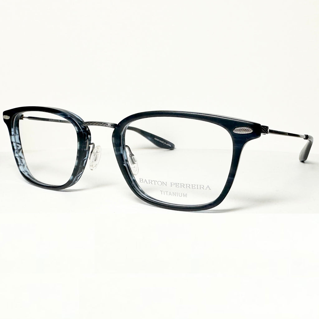 Barton Perreira CLEAVER Men's Eyeglasses Frame in Midnight/Pewter - Authentic New