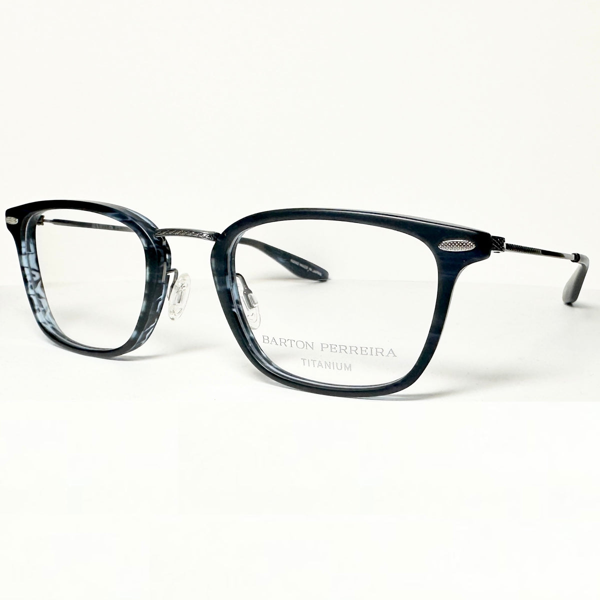 Barton Perreira CLEAVER Men's Eyeglasses Frame in Midnight/Pewter - Authentic New
