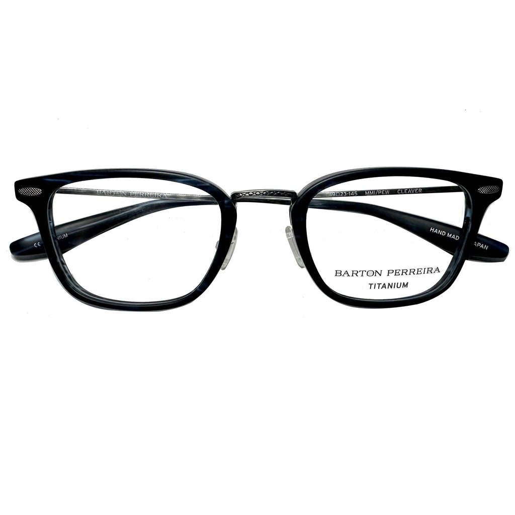 Barton Perreira CLEAVER Men's Eyeglasses Frame in Midnight/Pewter - Authentic New