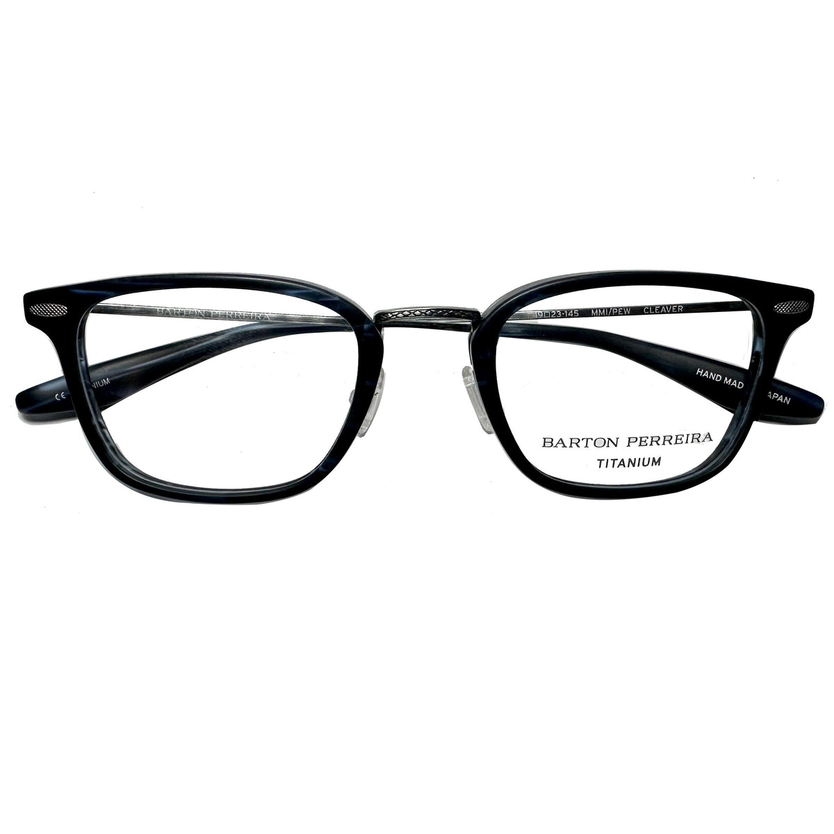 Barton Perreira CLEAVER Men's Eyeglasses Frame in Midnight/Pewter - Authentic New