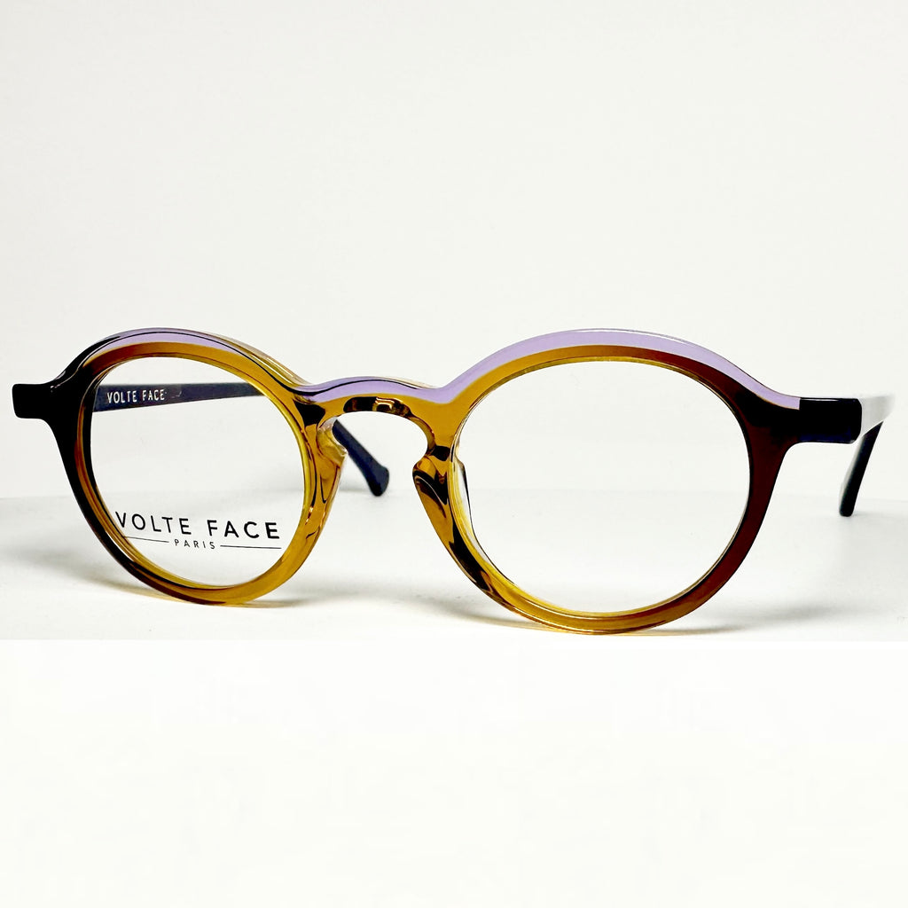 VOLTE FACE FIBULE 9070 Women's Eyeglasses Frames in Brown/Purple - Authentic New