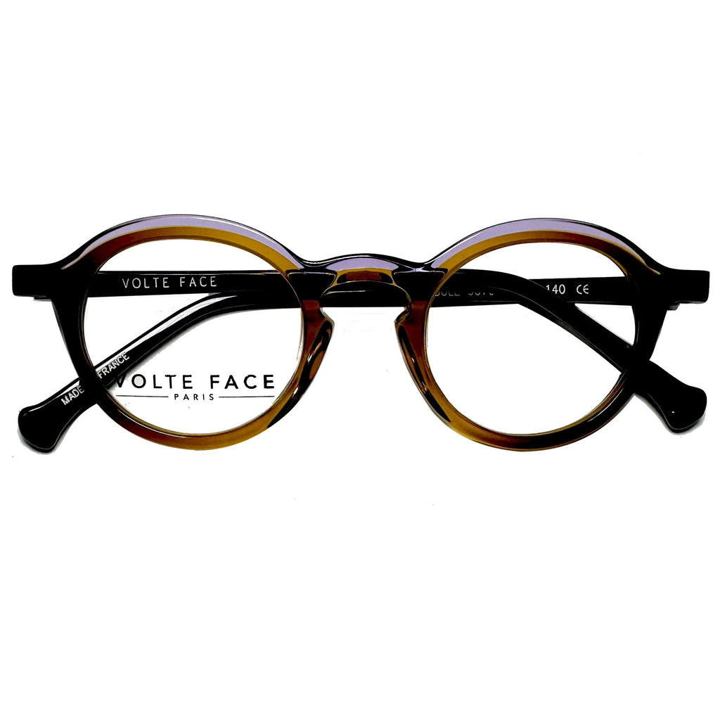 VOLTE FACE FIBULE 9070 Women's Eyeglasses Frames in Brown/Purple - Authentic New