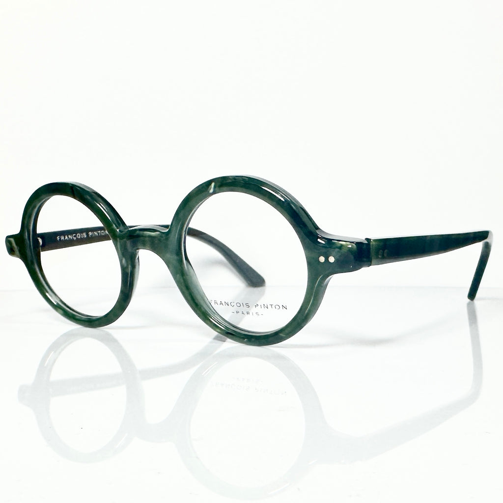 FRANCOIS PINTON CORBU GG Round Eyeglasses Frames in Green -  Authentic New