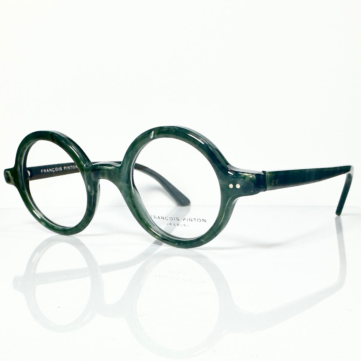 FRANCOIS PINTON CORBU GG Round Eyeglasses Frames in Green -  Authentic New