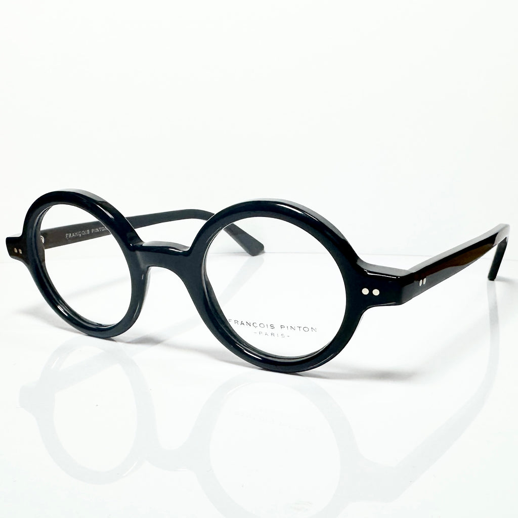 FRANCOIS PINTON CORBU Ni Round Eyeglasses Frames in Black -  Authentic New