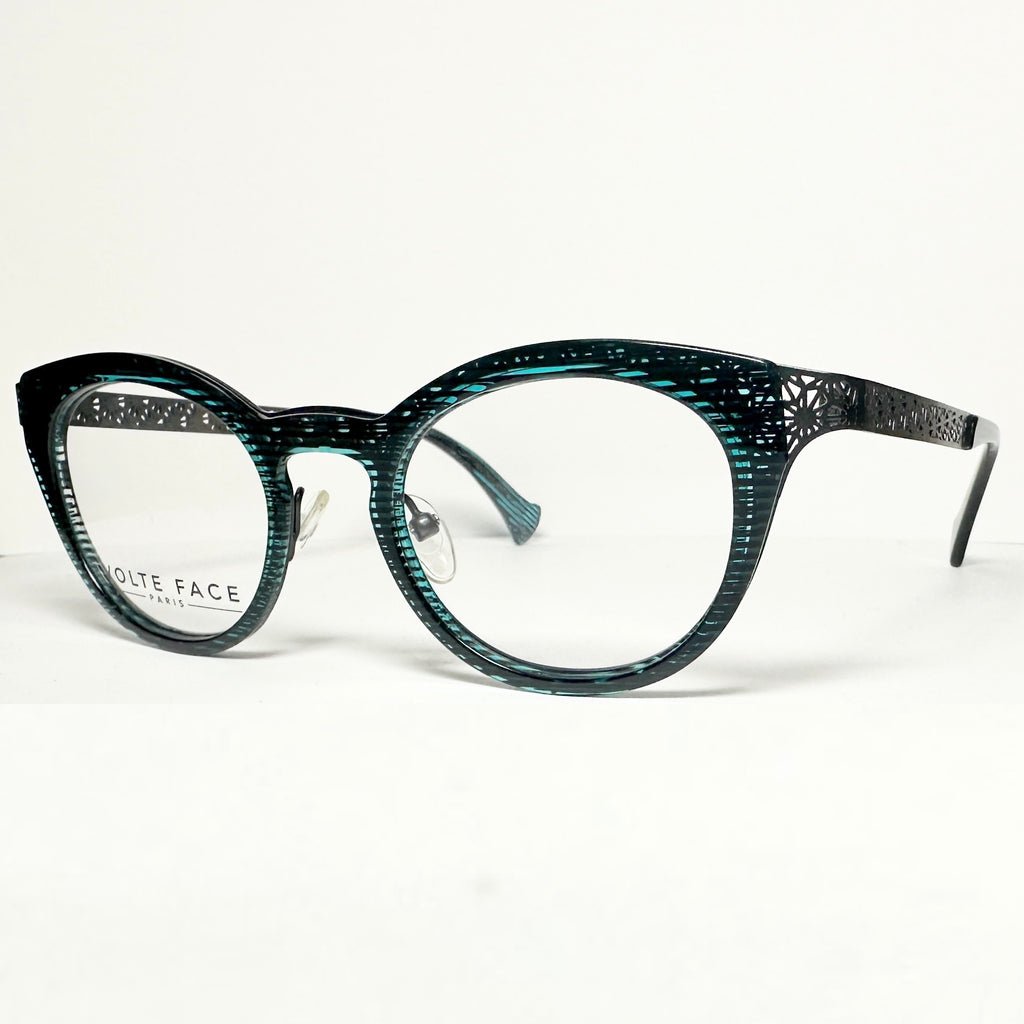 VOLTE FACE FIDJI 2500 Women's Eyeglasses Frames in Turquoise/Gun - Authentic New