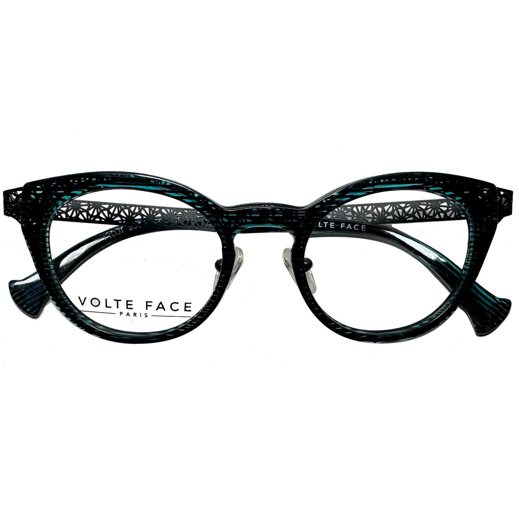 VOLTE FACE FIDJI 2500 Women's Eyeglasses Frames in Turquoise/Gun - Authentic New