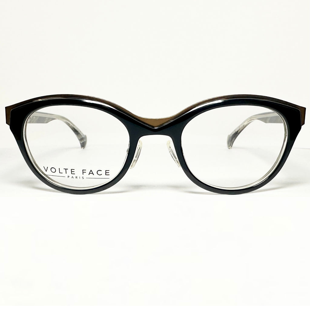 VOLTE FACE GOTTA 0062 Women's Eyeglasses Frames in Black/Horn - Authentic New