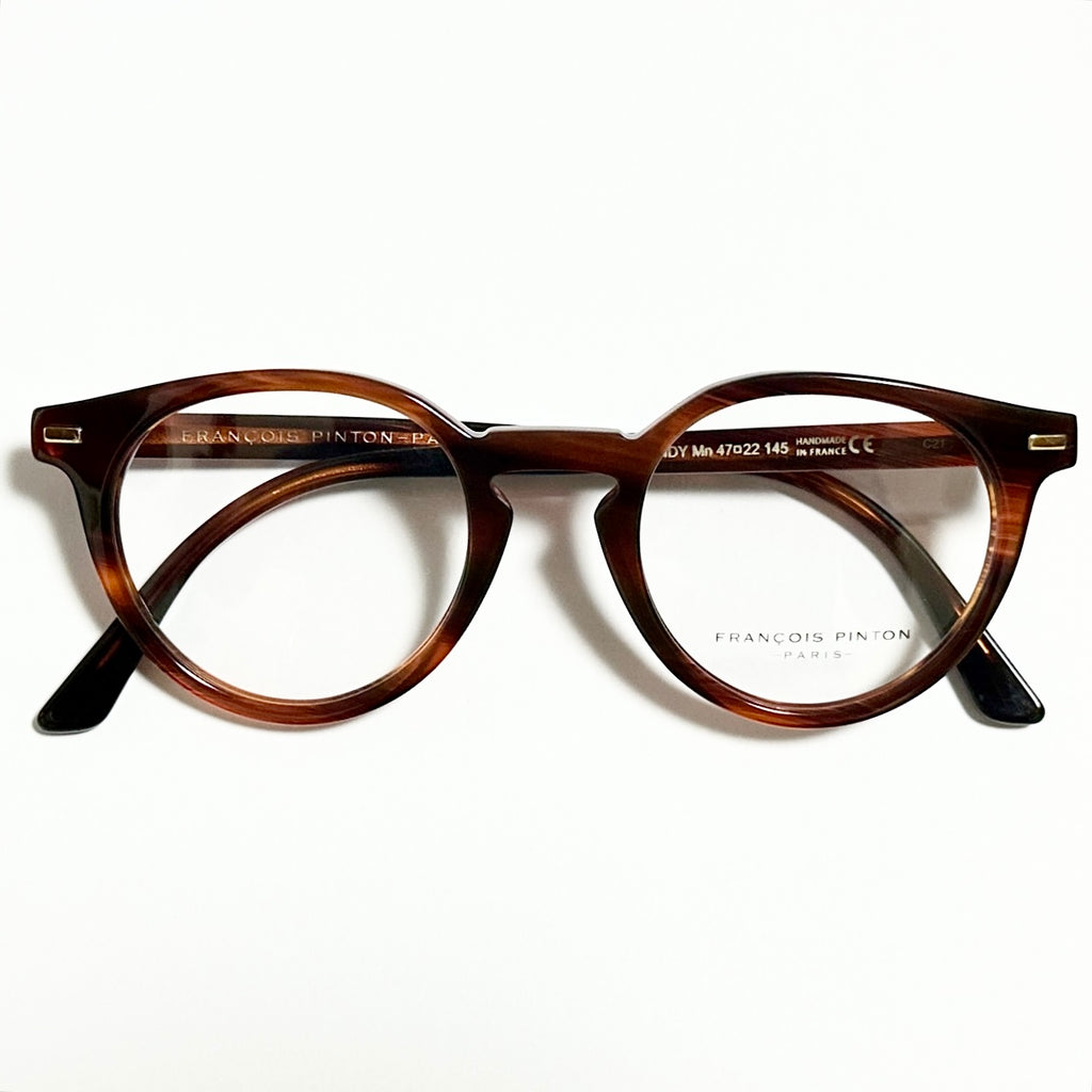 FRANCOIS PINTON Andy Mn Unisex Eyeglasses Frames in Amber - Authentic New