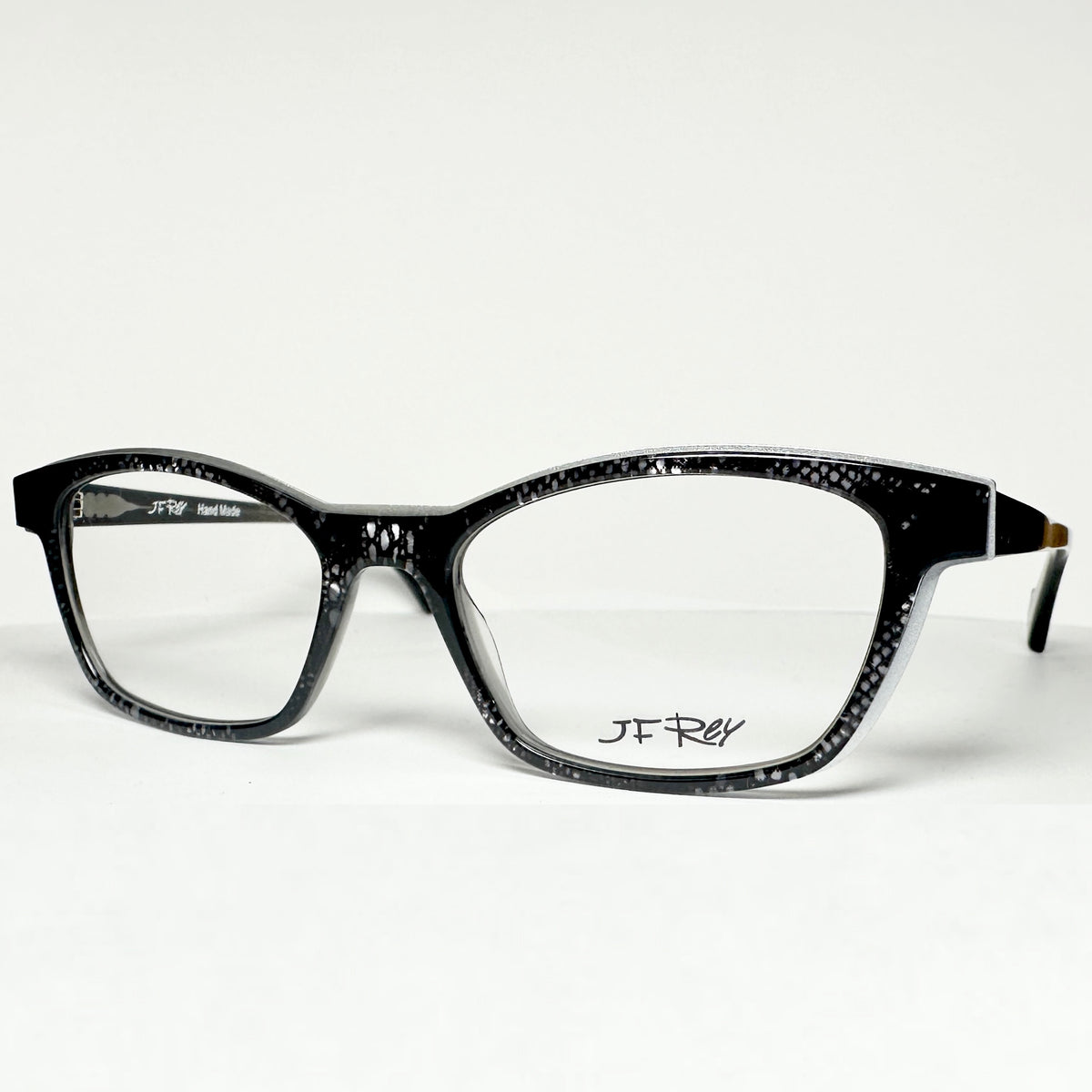 JF Rey JF1344 0010 Eyeglasses Frames in Black Silver/ Fishnet- Authentic New