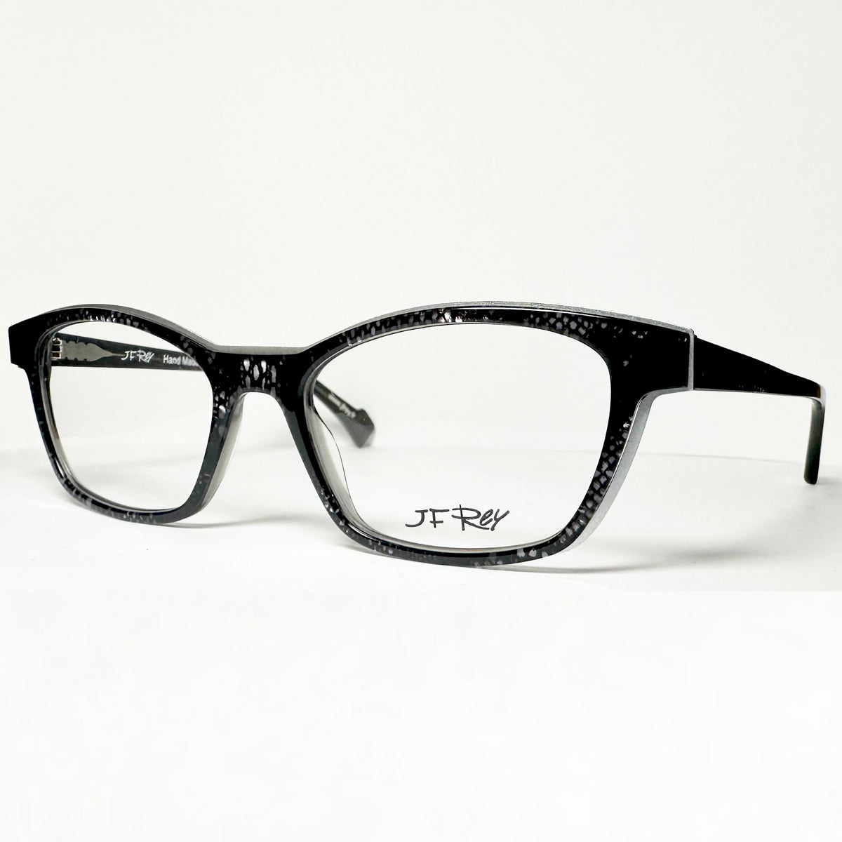JF Rey JF1344 0010 Eyeglasses Frames in Black Silver/ Fishnet- Authentic New
