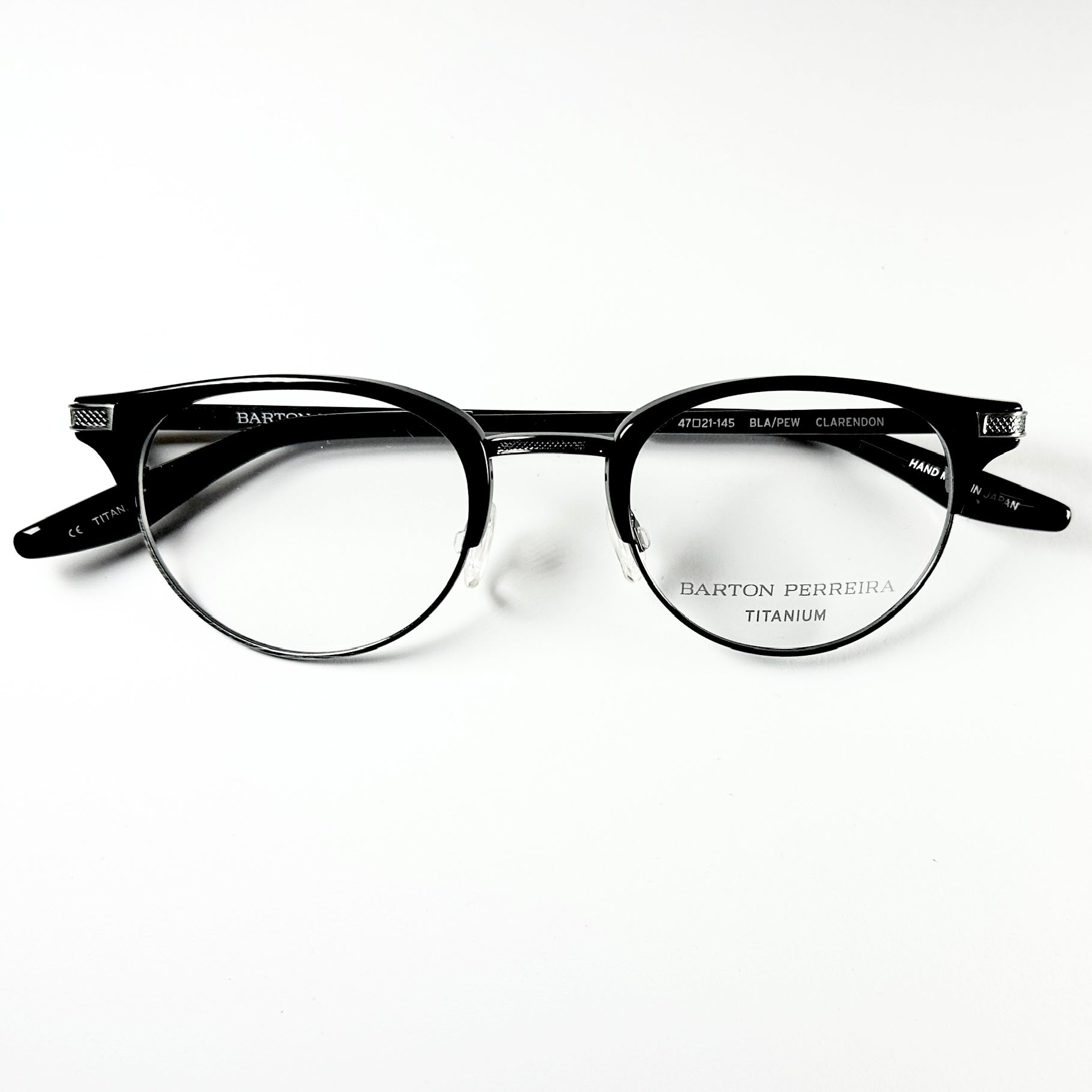 Barton Perreira CLARENDON BLA/PEW Unisex Eyeglasses Frame NEW Authentic