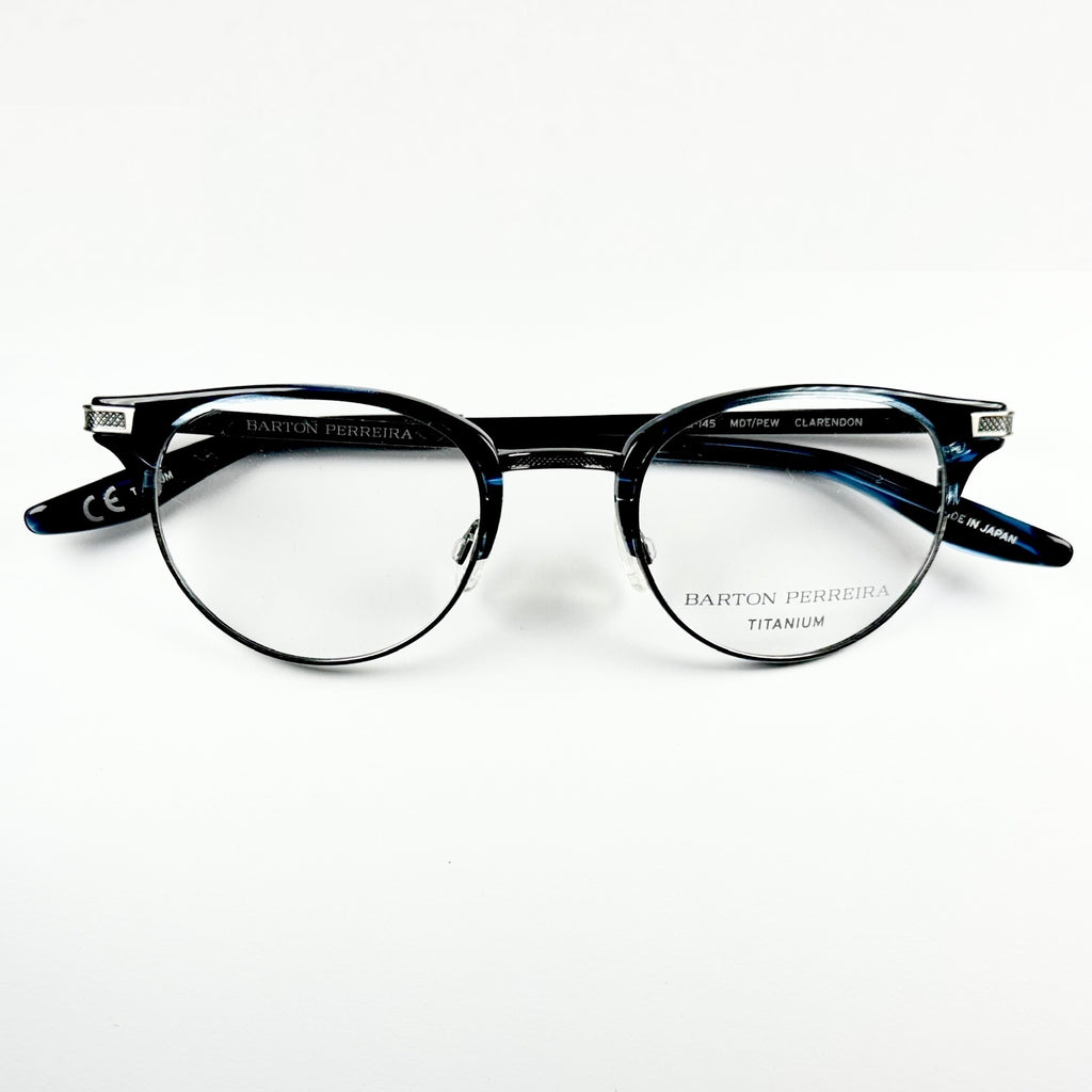 Barton Perreira CLARENDON MDT/PEW Unisex Eyeglasses Frame NEW Authentic