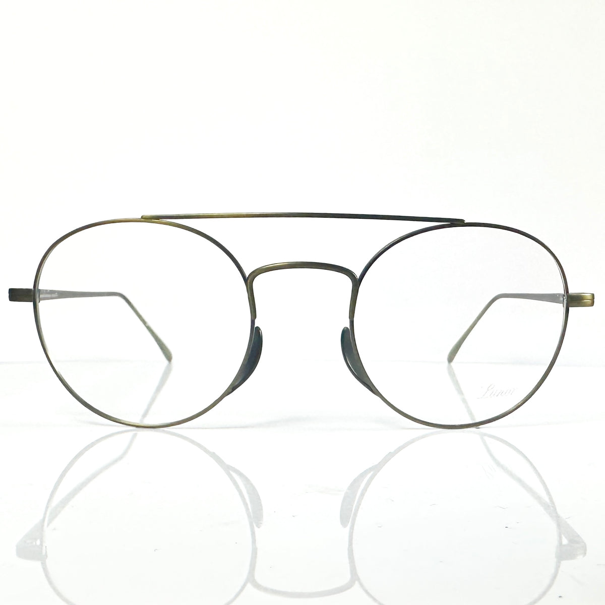 Lunor M13 Mod 02 AG Egg Shape Eyeglasses Frames in Antique Gold - Authentic New