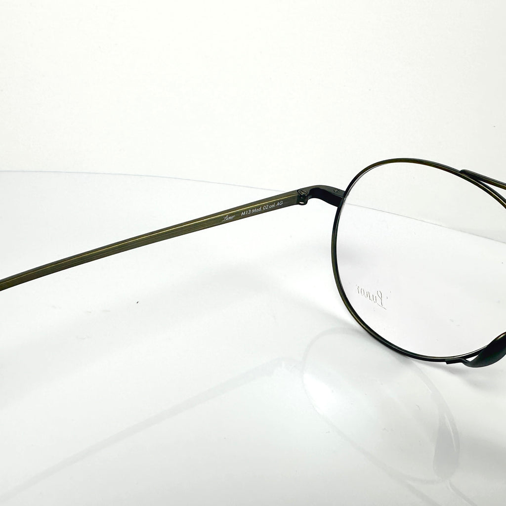 Lunor M13 Mod 02 AG Egg Shape Eyeglasses Frames in Antique Gold - Authentic New