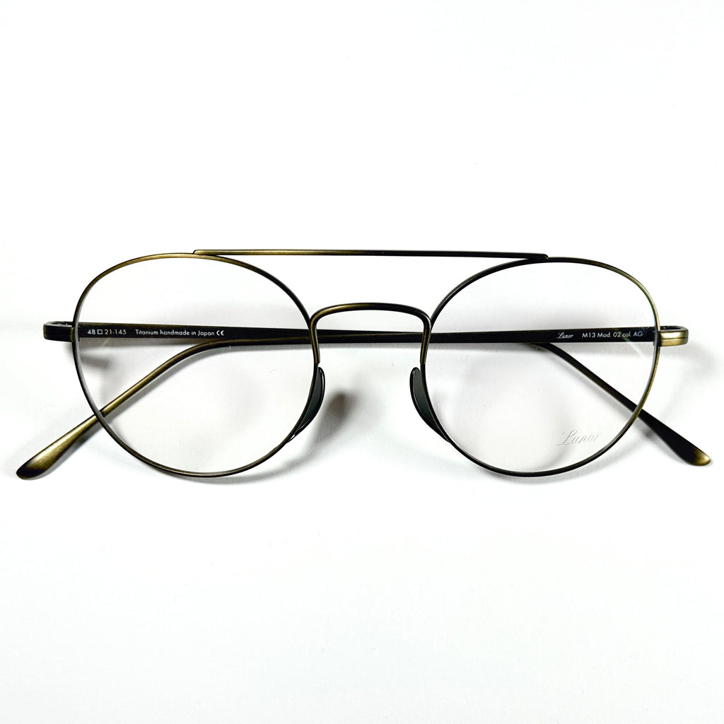 Lunor M13 Mod 02 AG Egg Shape Eyeglasses Frames in Antique Gold - Authentic New