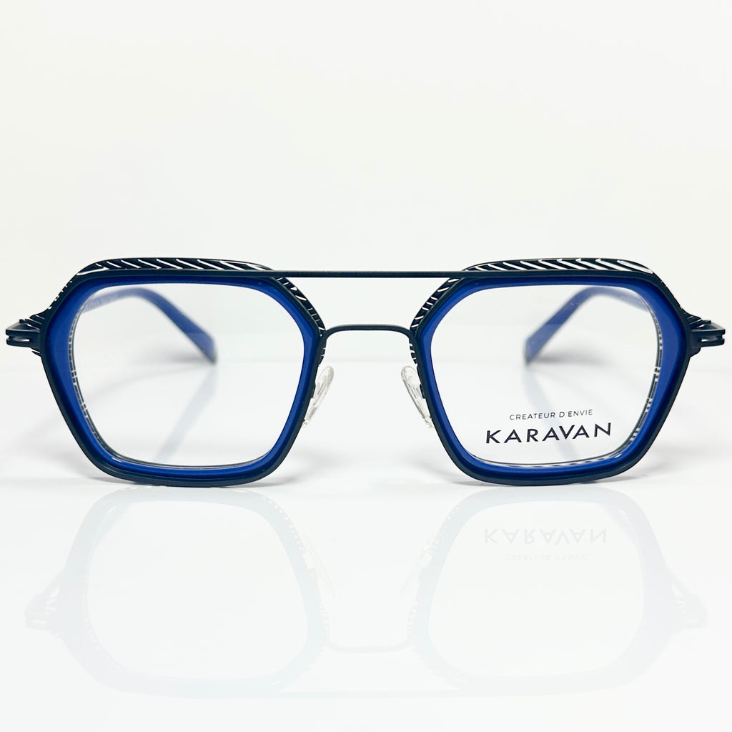 KARAVAN ONYX05 BN Men's Eyeglasses Frame in Blue/Black - Authentic New