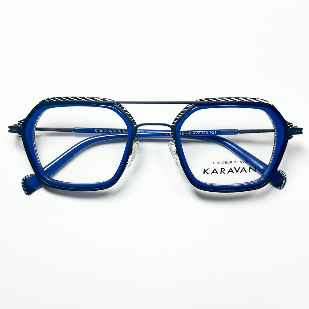 KARAVAN ONYX05 BN Men's Eyeglasses Frame in Blue/Black - Authentic New