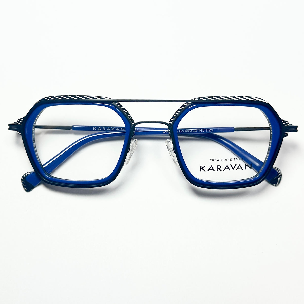 KARAVAN ONYX05 BN Men's Eyeglasses Frame in Blue/Black - Authentic New