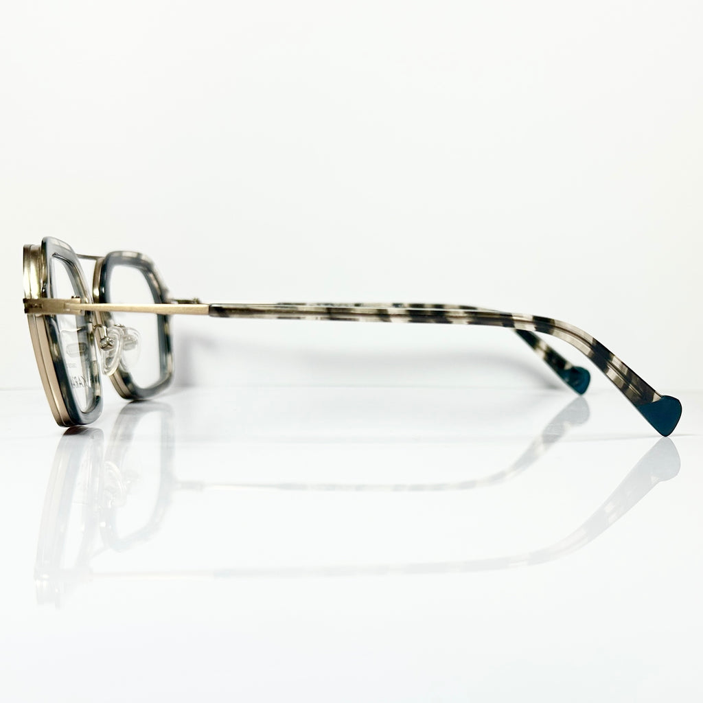 KARAVAN ONYX05 BM Men's Eyeglasses Frame in Blue/Gold - Authentic New