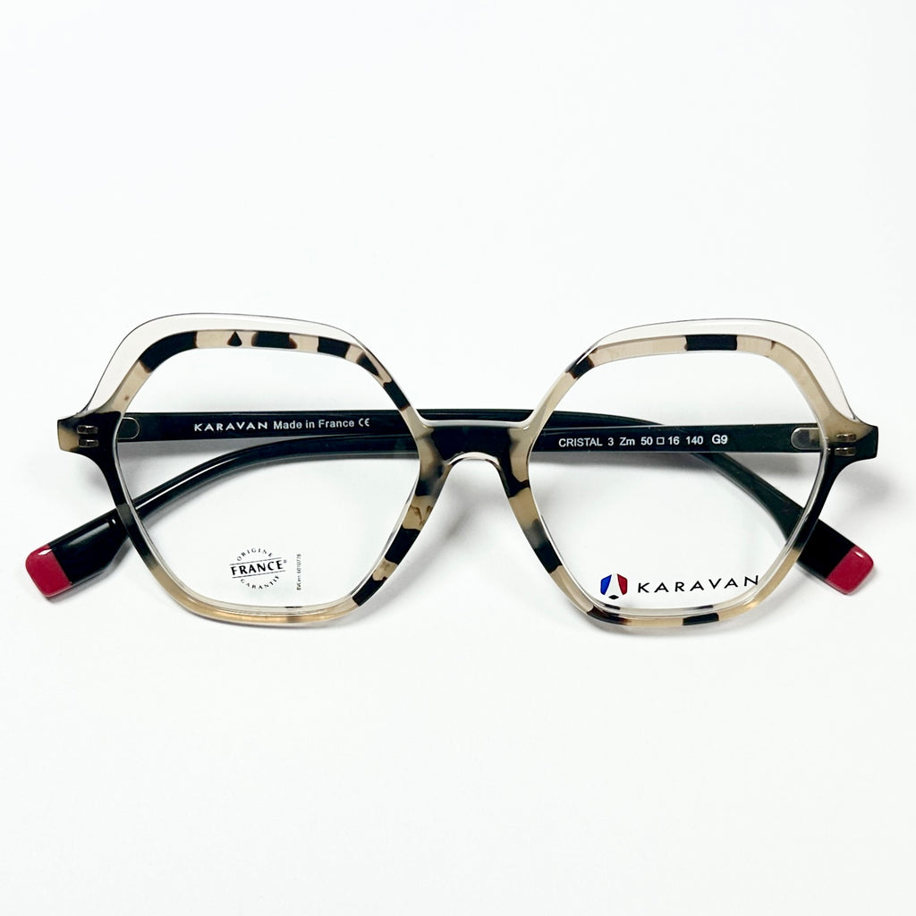 KARAVAN CRISTAL3 ZM Women's Eyeglasses Frames in Clear Tortoise- Authentic New