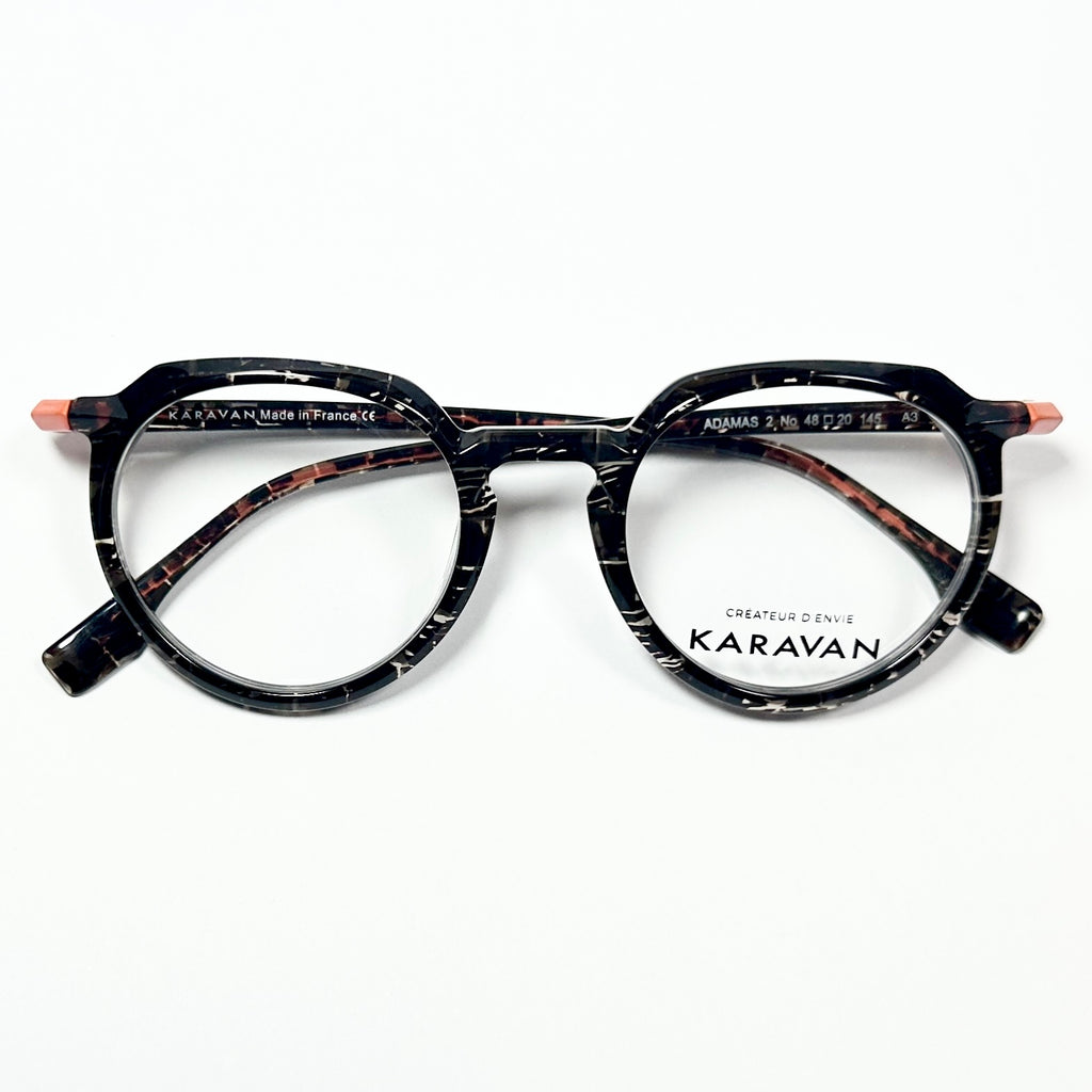 KARAVAN ADAMAS 02 NO Men's Eyeglasses Frames in Black/Clear - Authentic New