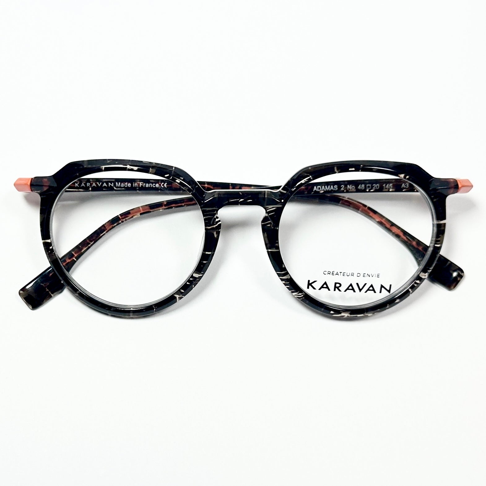 KARAVAN ADAMAS 02 NO Men's Eyeglasses Frames in Black/Clear - Authentic New