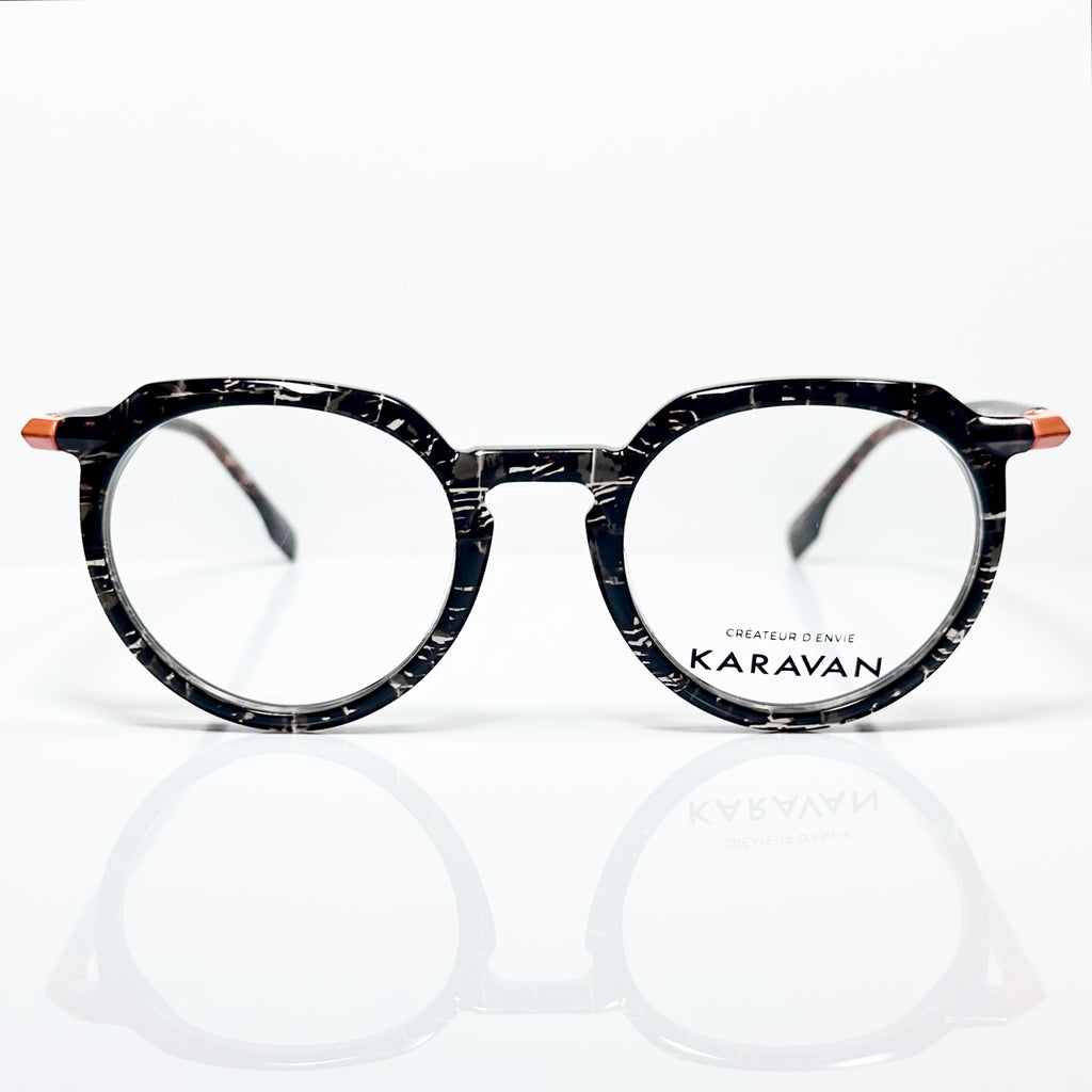 KARAVAN ADAMAS 02 NO Men's Eyeglasses Frames in Black/Clear - Authentic New